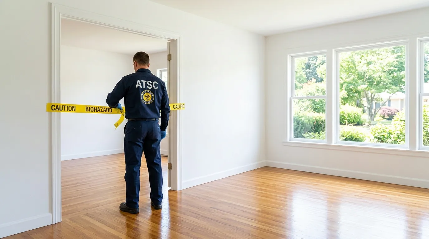 Certified biohazard cleanup crew performing Decomposition Cleanup in Bonham